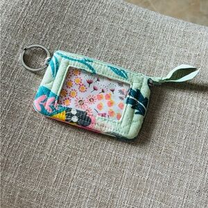 Floral Patterned ID Holder Keychain